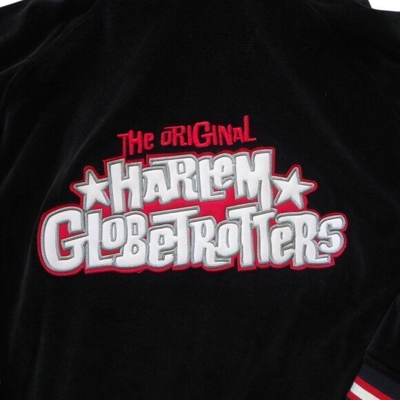 Platinum FUBU x Harlem Globetrotters Velour Velvet Vintage Zip-up Jacket Men's L - Picture 7 of 8